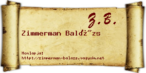 Zimmerman Balázs névjegykártya